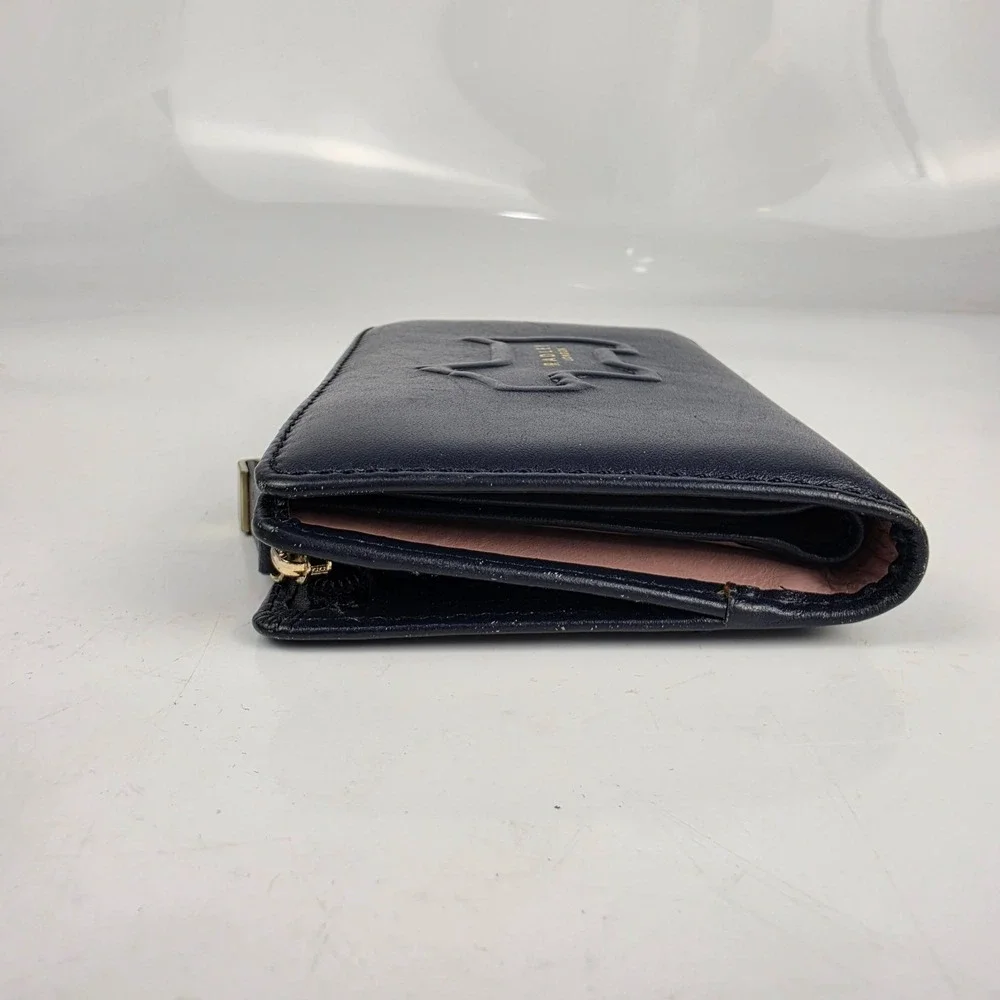 Radley London Heritage‎ Dog Shadow Medium Bifold Wallet Navy Leather Scottie
